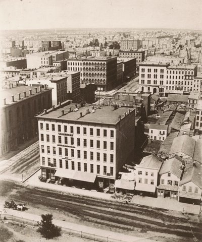 Nézd északnyugati irányban a chicagói bíróság kupolájából, 1858-ban alkotó: Alexander Hesler