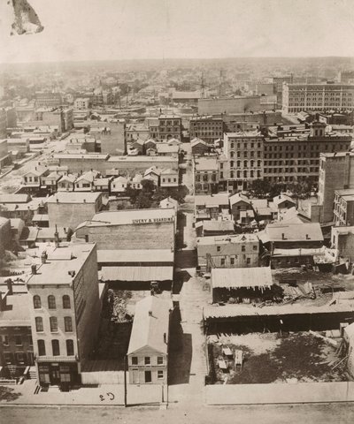 Kilátás nyugatra a chicagói bíróság épületének kupolájából, 1858 alkotó: Alexander Hesler