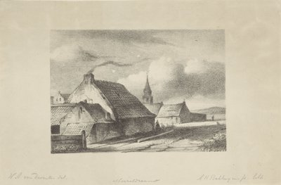 Házak és egy templomtorony Katwijkben alkotó: Alexander Hieronymus Bakhuyzen (II)