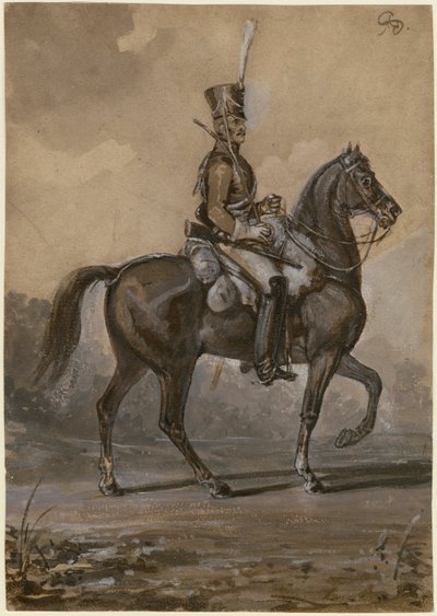 Orosz dragonyos - Sauerweid, Alekszandr Ivanovics (1783-1844) - 1820 - Akvarell papíron - 22,9x16,2 - Magángyűjtemény alkotó: Alexander Ivanovich Sauerweid