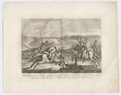 Az orosz csapatok a lutzeni csata után indulnak vissza az Elbán túlra, 1813-ban alkotó: Alexander Ivanovich Sauerweid