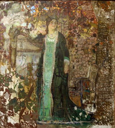 Hárfás. Tatiana Sergeevna Bartseva (1886-1984) portréja, par Savinov, Alekszandr Ivanovics (1881-1942) alkotó: Alexander Ivanovich Savinov