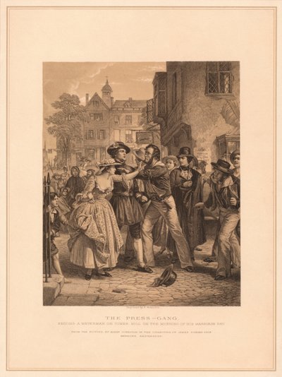 A sajtóbanda: Egy víziember elfogása a Tower Hillen házassága reggelén, 1878 alkotó: Alexander Johnston