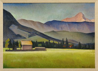 Daniel-csúcs a Zugspitz-hegységben, Bajorország (festmény kartonra) alkotó: Alexander Kanoldt