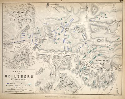 A Heilsberg térképe, kiadó: William Blackwood and Sons, Edinburgh és London, 1848 (kézzel színezett metszet) alkotó: Alexander Keith Johnston