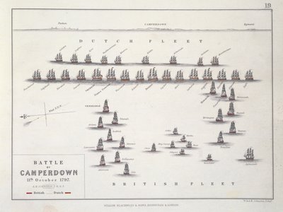 A camperdowni csata terve, 1797. október 11., 1830-as évek alkotó: Alexander Keith Johnston
