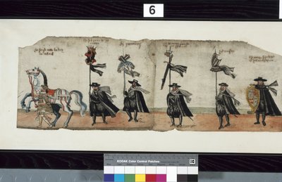 Részlet a The Huntly Funeral Procession-ból, amelyet állítólag 1. György, Huntly márquess obsquis-ihoz használták alkotó: Alexander Kincaid