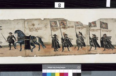Részlet a The Huntly Funeral Procession-ból, amelyet állítólag 1. György, Huntly márquess obsquis-ihoz használták alkotó: Alexander Kincaid