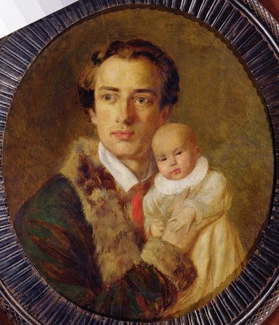 Herzen Sándor portréja fiával, 1840 alkotó: Alexander Lavrentievich Vitberg