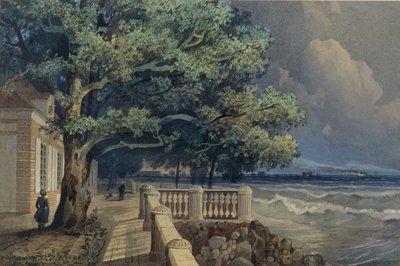 Terasz a Monplaisir-palotában, Peterhof, 1847 alkotó: Alexander Matveyevich Dorogov