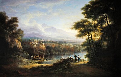 Klasszikus tájkép (olaj, vászon) alkotó: Alexander Nasmyth