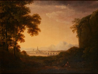 Figurák erdős olasz tájon (olaj, vászon) alkotó: Alexander Nasmyth