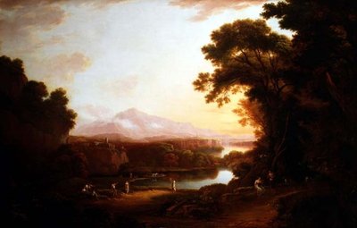 Olasz táj táncoló parasztokkal (olaj, vászon) alkotó: Alexander Nasmyth