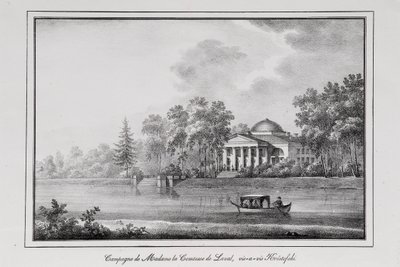 De Laval grófnő nyaralója az Aptekarsky-szigeten, sorozat Szentpétervárra néző kilátás, 1820-as évek alkotó: Alexander Pluchart