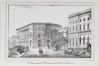 A szentpétervári Ermitázs Színház sorozat Szentpétervári kilátások, 1820-as évek alkotó: Alexander Pluchart