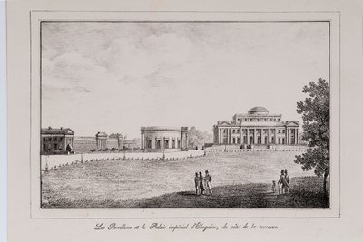 A Jelagin-palota Szentpéterváron sorozat Szentpétervári kilátások, 1820-as évek alkotó: Alexander Pluchart