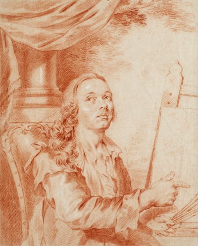 Önarckép – Alexander (Alexandre) Roslin (1718-1793), szangvinikus munkája papíron alkotó: Alexander Roslin
