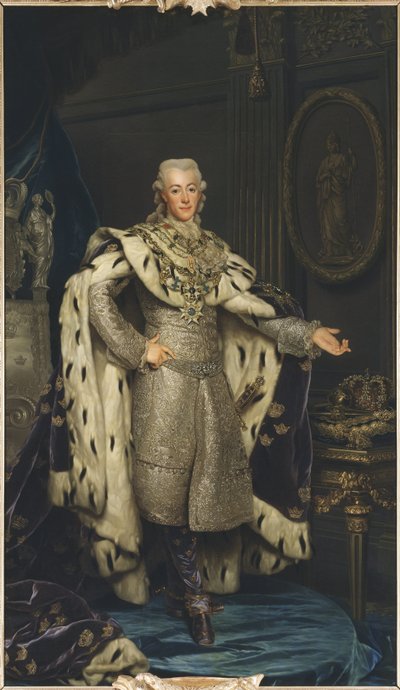 Gustave III de Suede – III. Gusztáv svéd király (1746-1792) portréja, készítette Roslin, Alexander (1718-1793). Olajfestmény alkotó: Alexander Roslin