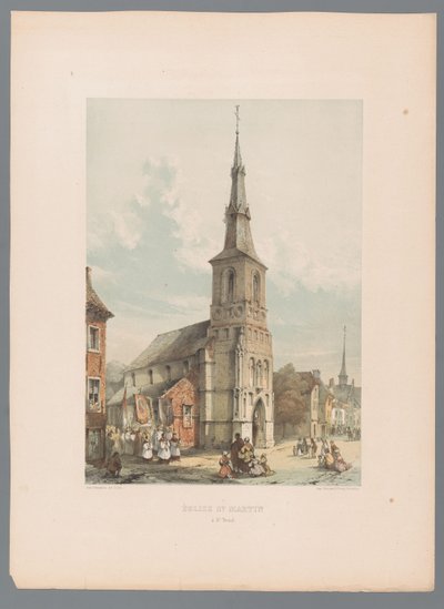 Kilátás a Szent Márton-templomra Sint-Truidenben St. Martin à St. Trond templom (cím a tárgyon) alkotó: Alexander Schaepkens