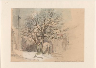 A maastrichti Sint Antoniusklooster udvara, télen alkotó: Alexander Schaepkens
