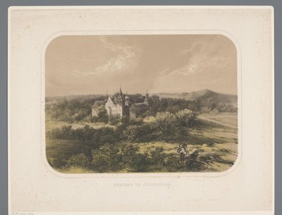 Schaesberg kastély Chateau de Schaesberg (cím a tárgyon) Rolduc et ses environs (sorozat címe) alkotó: Alexander Schaepkens