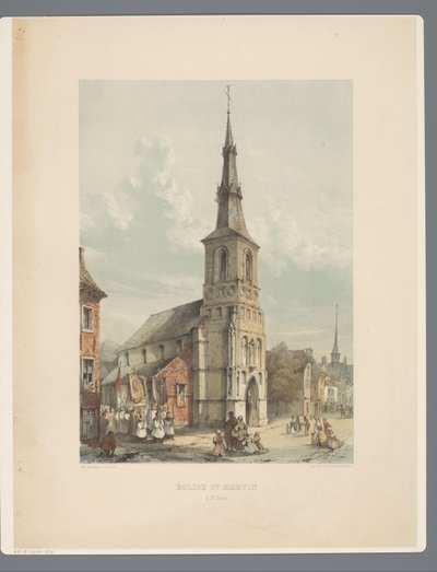 Sint-Maartenkerk és Sint-Truiden Szent Márton templom St Trondban (cím a tárgyon) Ősi építészeti emlékművek a 11. századtól a tizenharmadik századig Limburgban (sorozat címe) alkotó: Alexander Schaepkens