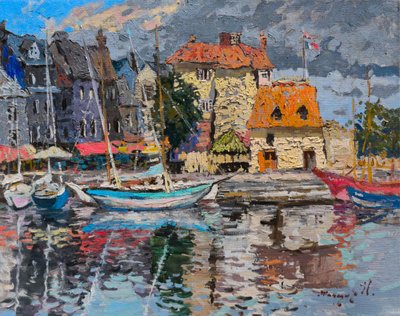 A színes honfleur-i kikötő alkotó: Alexander Shandor