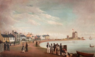 Beach Crescent és Broughty kastély, 1835 körül (olaj, vászon) alkotó: Alexander Smith