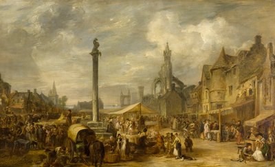 A Scotch Fair, 1834 körül (olaj, panel) alkotó: Alexander Snr Fraser