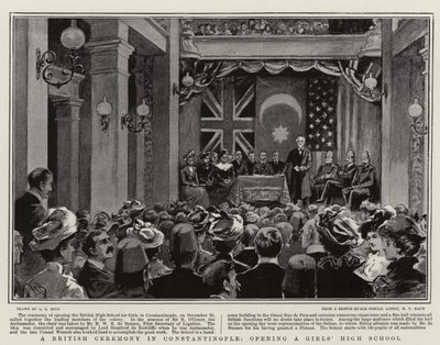 Brit ünnepség Konstantinápolyban, egy leánygimnázium megnyitása alkotó: Alexander Stuart Boyd