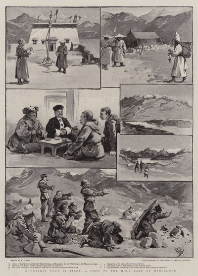 Nyaralás Tibetben, látogatás a Mansalwari Szent-tónál alkotó: Alexander Stuart Boyd