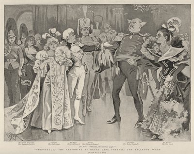 Hamupipőke, a pantomim a Drury Lane Színházban, a báltermi jelenet alkotó: Alexander Stuart Boyd