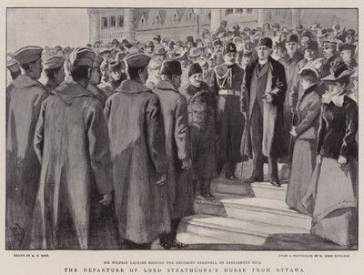 Lord Strathcona lova távozása Ottawából alkotó: Alexander Stuart Boyd