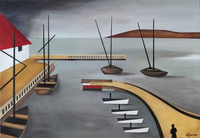 Modern kikötői kilátás alkotó: Alexander Trifonov
