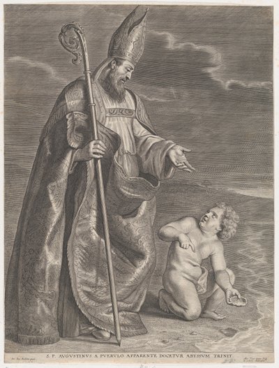 Szent Ágoston, megjelenik egy gyereknek a tengerparton, kb. 1662-95., kb. 1662-95. alkotó: Alexander Voet