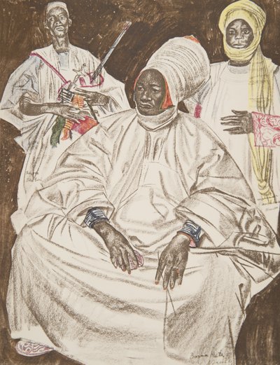 Barma Mata, Zinder szultána, a Drawings and Paintings of Africa-ból, kivégezték a Citroen Center Africa expedíció során, a második Haardt Audouin-Dubreuil küldetésben, kocsmában. Párizs, 1927 alkotó: Alexander Yakovlev