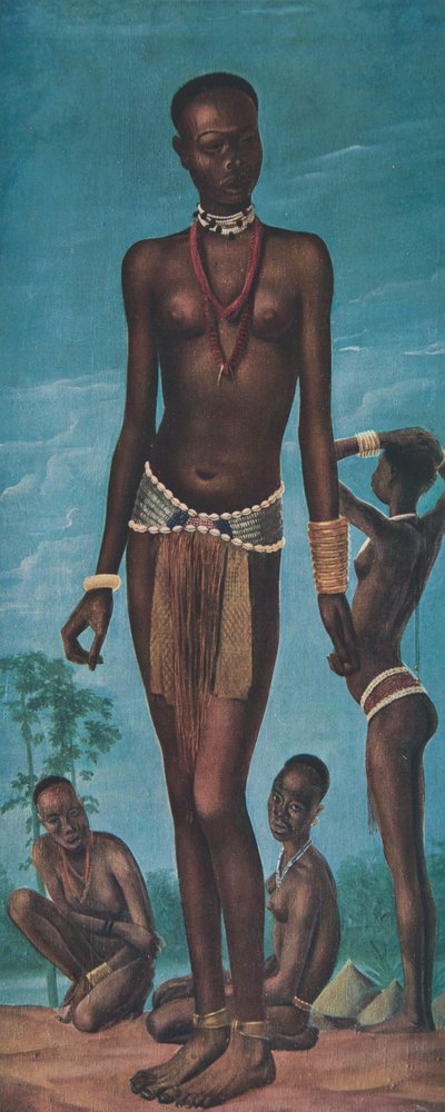Daboa, fiatal lány Sara (Fort Archambault), az African Drawings and Paintings-ból, kivégezték a Citroen Center Africa expedíció során, a második Haardt Audouin-Dubreuil küldetésben, kocsmában. Párizs, 1927 (col alkotó: Alexander Yakovlev