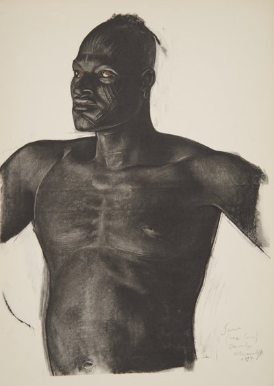 Sára, a Nyomkövető (Bahr Ouandja), a Drawings and Paintings of Africa-ból, kivégezték a Citroen Center Africa expedíció során, a második Haardt Audouin-Dubreuil küldetésben, kocsmában. Párizs, 1927 alkotó: Alexander Yakovlev