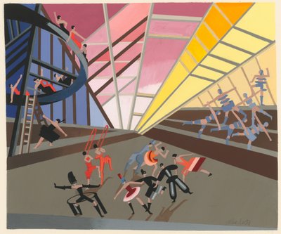 Festői dizájn a Décors de Théâtre portfólióból, 1930. alkotó: Alexandra Alexandrowna Exter