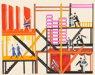 Festői dizájn a Décors de Théâtre portfólióból, 1930. alkotó: Alexandra Alexandrowna Exter