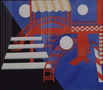 Színpadterv Revü az Edition Décors de Théatre számára, 1927 alkotó: Alexandra Alexandrowna Exter