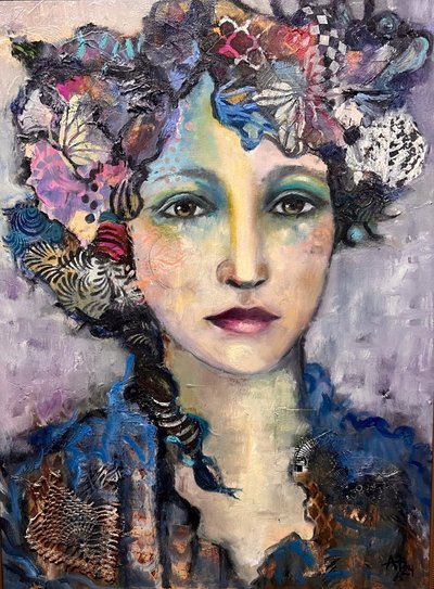 Texturált művészeti alkotás: nő alkotó: Alexandra Higgins