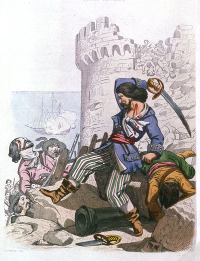 Grammont, francia kalóz, kb. 1850 (metszet) alkotó: Alexandre (after) Debelle