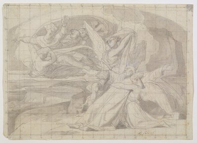 Tanulmány Mózes halálához, 1851 (toll és tinta, mosószer, ceruza és gouache papíron) (lásd: 225068) alkotó: Alexandre Cabanel