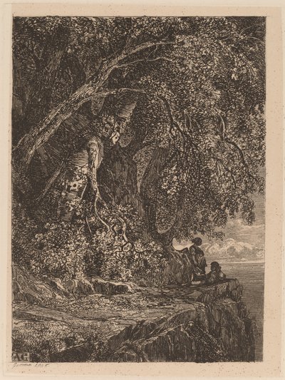 Pár pihen egy sziklán alkotó: Alexandre Calame