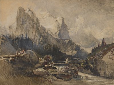 A Wetterhorn a Berni Oberlandban alkotó: Alexandre Calame