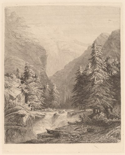 Hegyi vízesés alkotó: Alexandre Calame