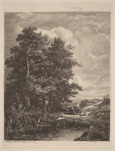 Lovasok egy tó partján alkotó: Alexandre Calame