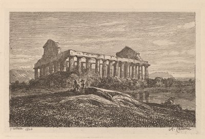 Romok Paestumban alkotó: Alexandre Calame