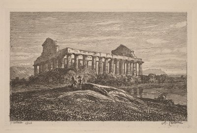 Paestumi romok alkotó: Alexandre Calame